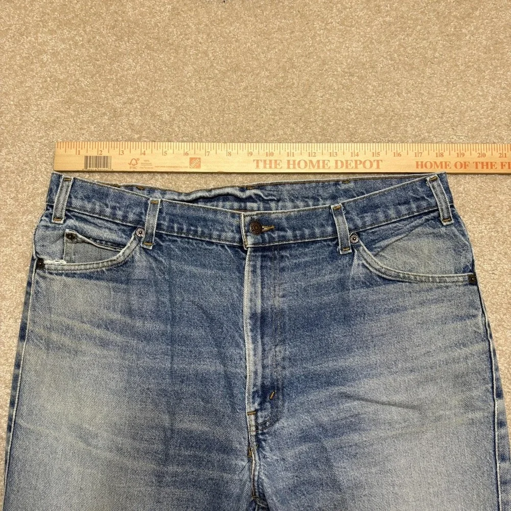 Vtg 70s Levis Jeans Mens 36x32 Blue Relaxed Straight Denim Pants Talon Zip Faded
